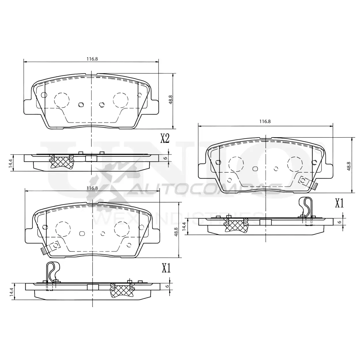Колодки тормозные дисковые задние UNIO BRP-20403 1 ISCI 1441314611