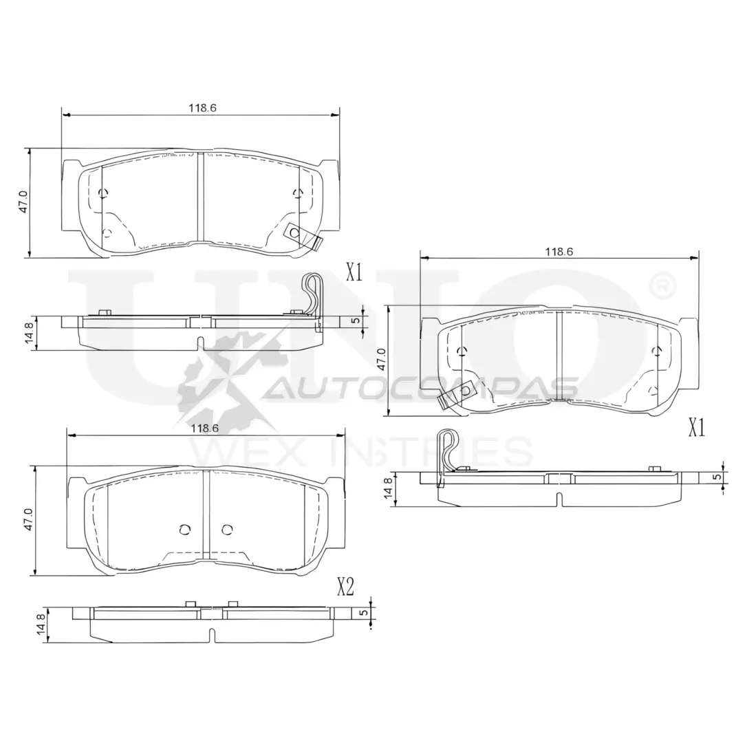 Колодки тормозные дисковые задние UNIO 8 XS4NM BRP-20251 1441314613