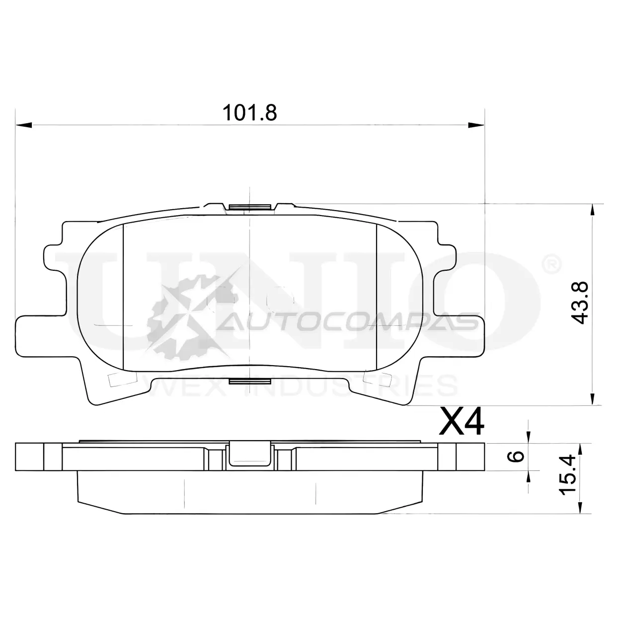Колодки тормозные дисковые задние UNIO 1441314621 NE PY86H BRP-20303