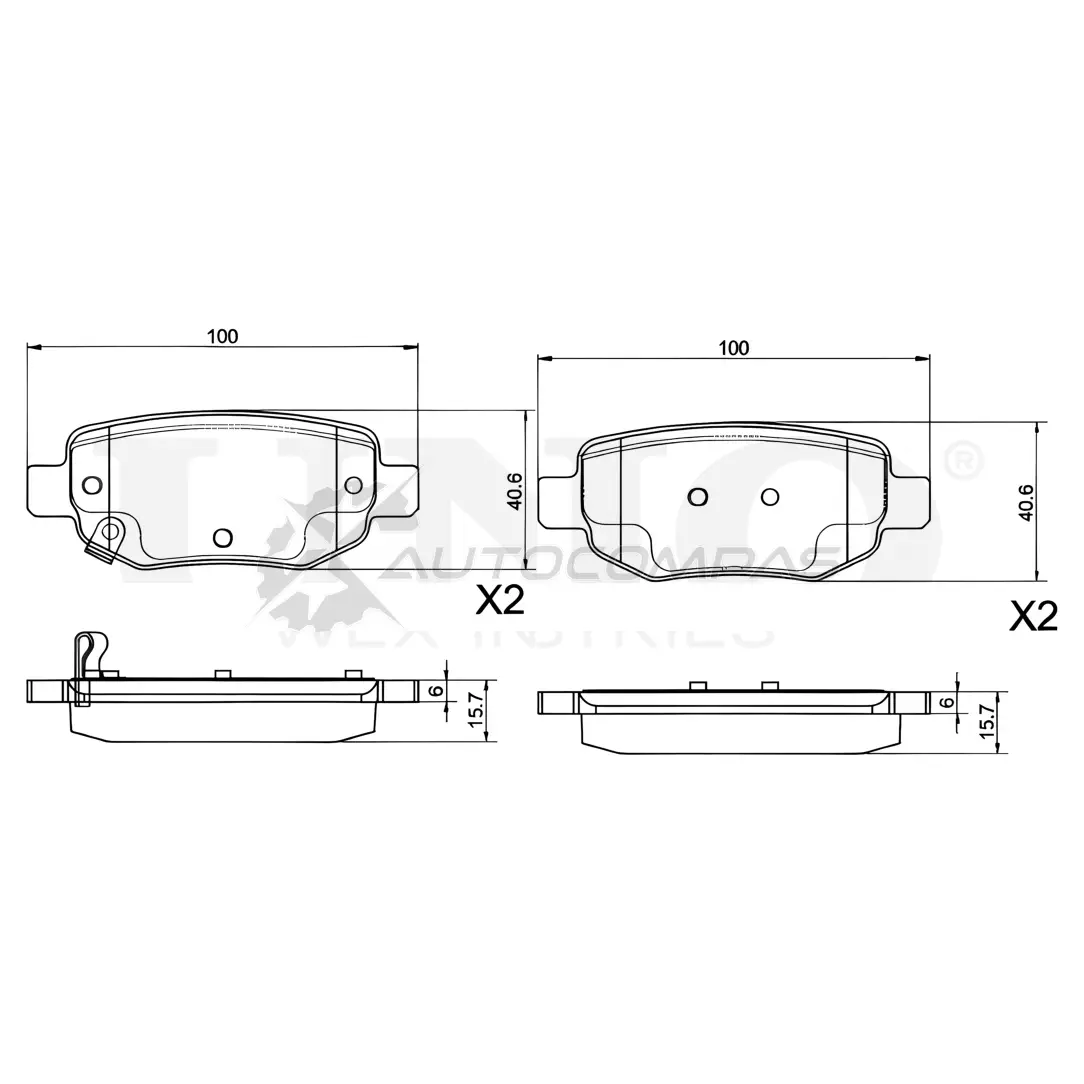 Колодки тормозные дисковые задние UNIO PX7 Y40 1441314643 BRP-20339