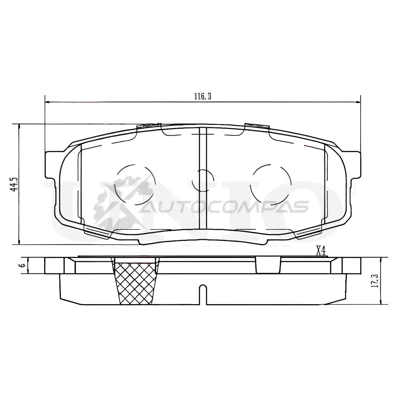Колодки тормозные дисковые задние UNIO TKLG6 EB 1441314648 BRP-20109 изображение 0