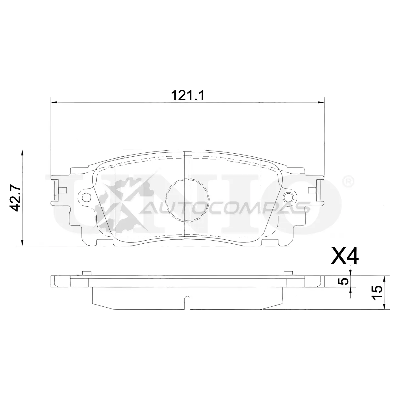 Колодки тормозные дисковые задние UNIO BRP-20203 2 ZJOEI 1441314650