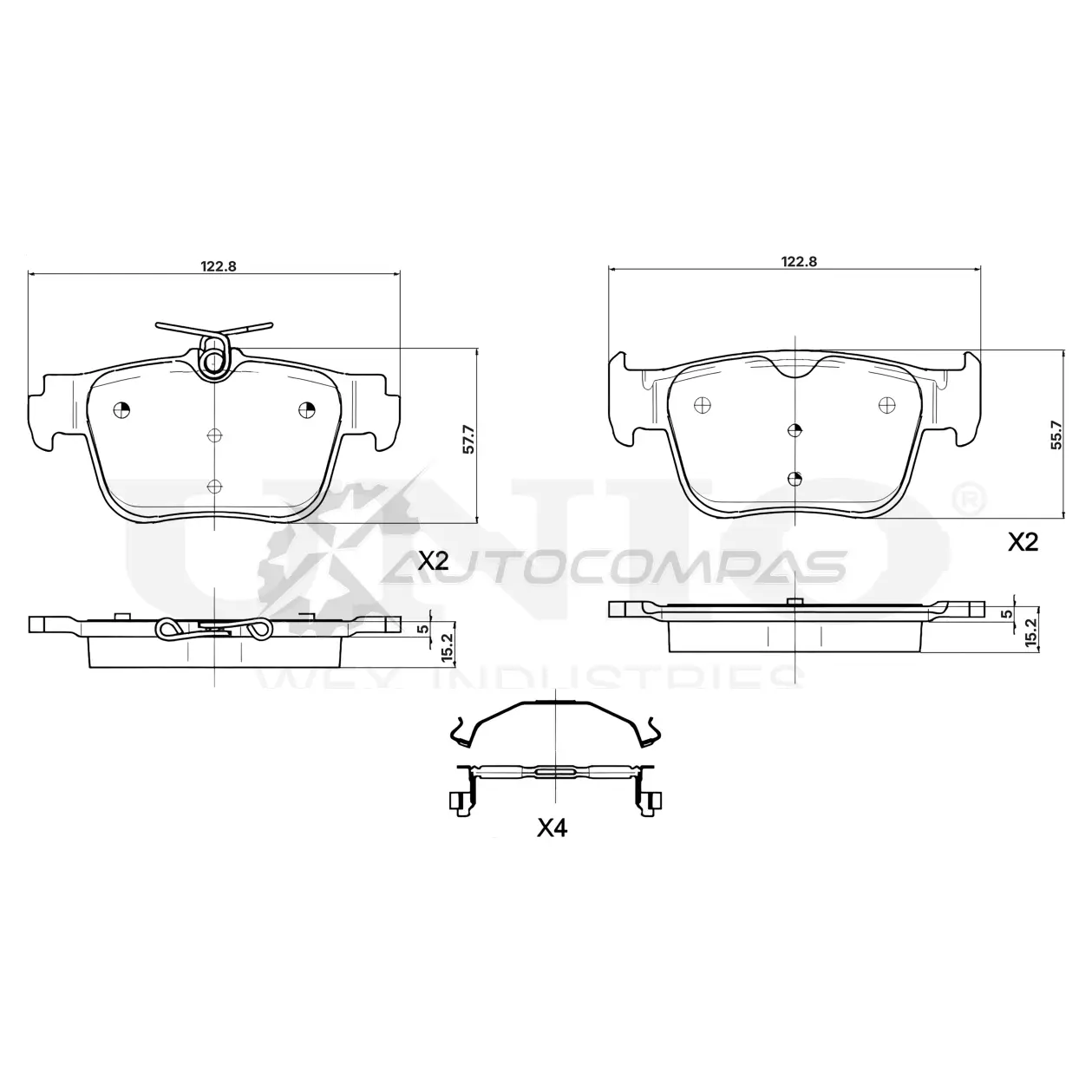 Колодки тормозные дисковые задние UNIO HBT HUK 1441314663 BRP-20048