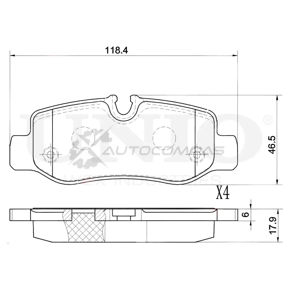 Колодки тормозные дисковые задние UNIO 1441314676 BRP-20448 X XFD8