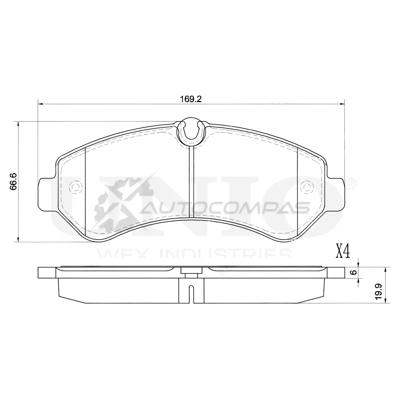 Колодки тормозные дисковые задние UNIO 1441314678 BRP-20061 Z TI320G