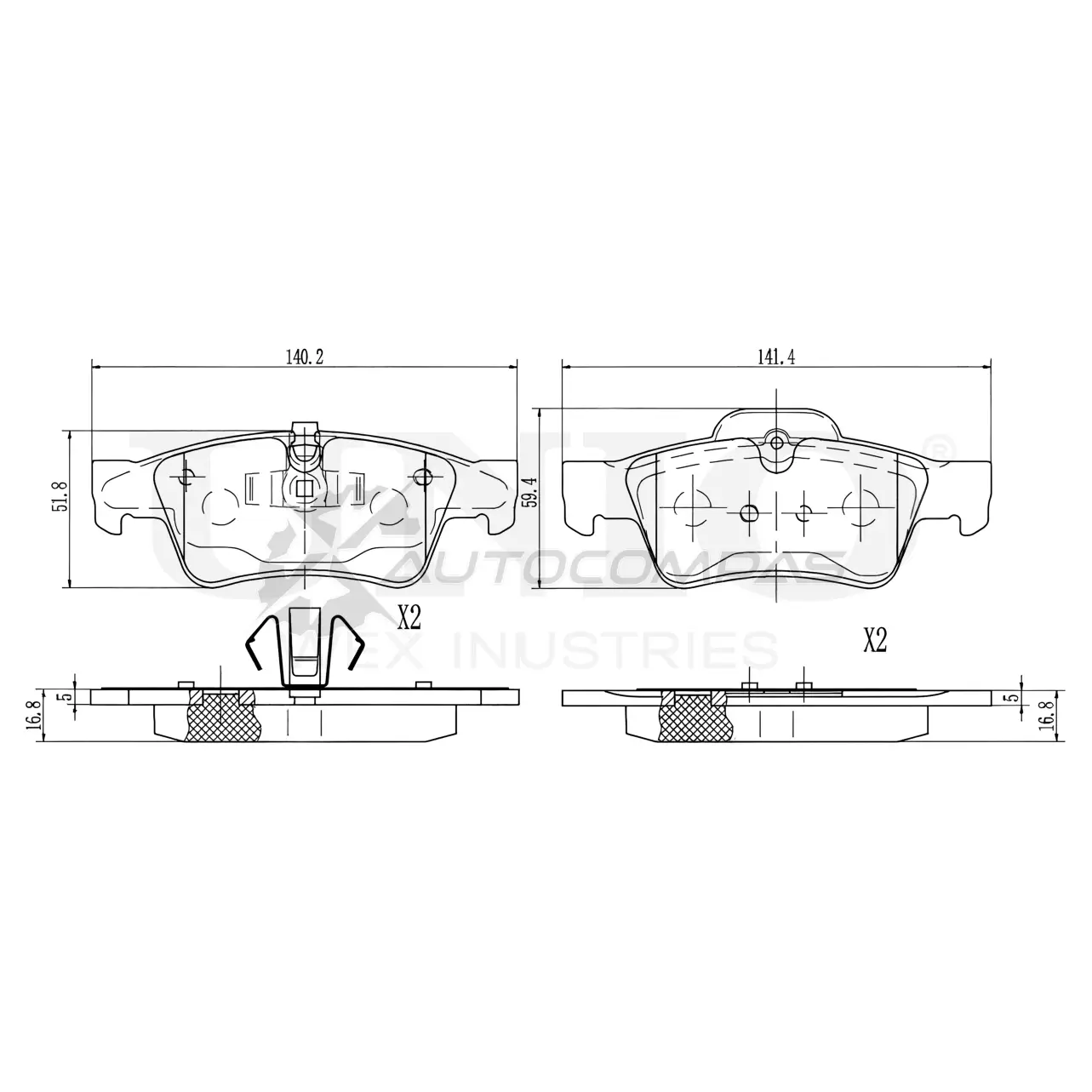 Колодки тормозные дисковые задние UNIO BRP-20070 1441314684 4NJN5C Q