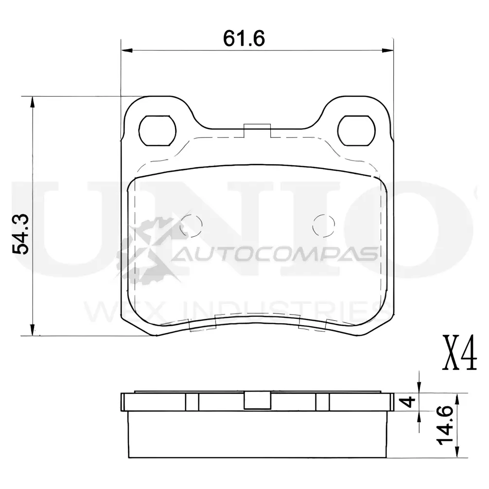 Колодки тормозные дисковые задние UNIO 1441314690 DYL L2 BRP-20211