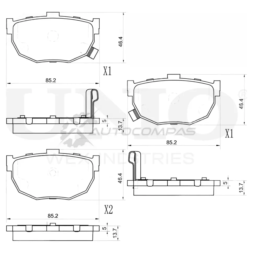 Колодки тормозные дисковые задние UNIO 1441314693 0 B88S BRP-20425 изображение 0