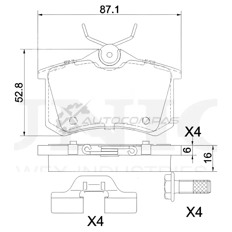Колодки тормозные дисковые задние UNIO H MDL7JN BRP-20225 1441314712