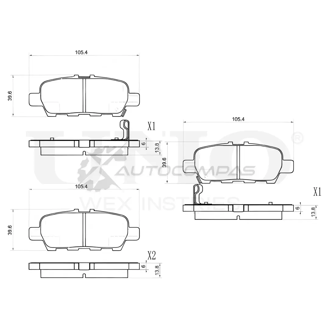 Колодки тормозные дисковые задние UNIO 1441314724 Q1M VHSO BRP-20159