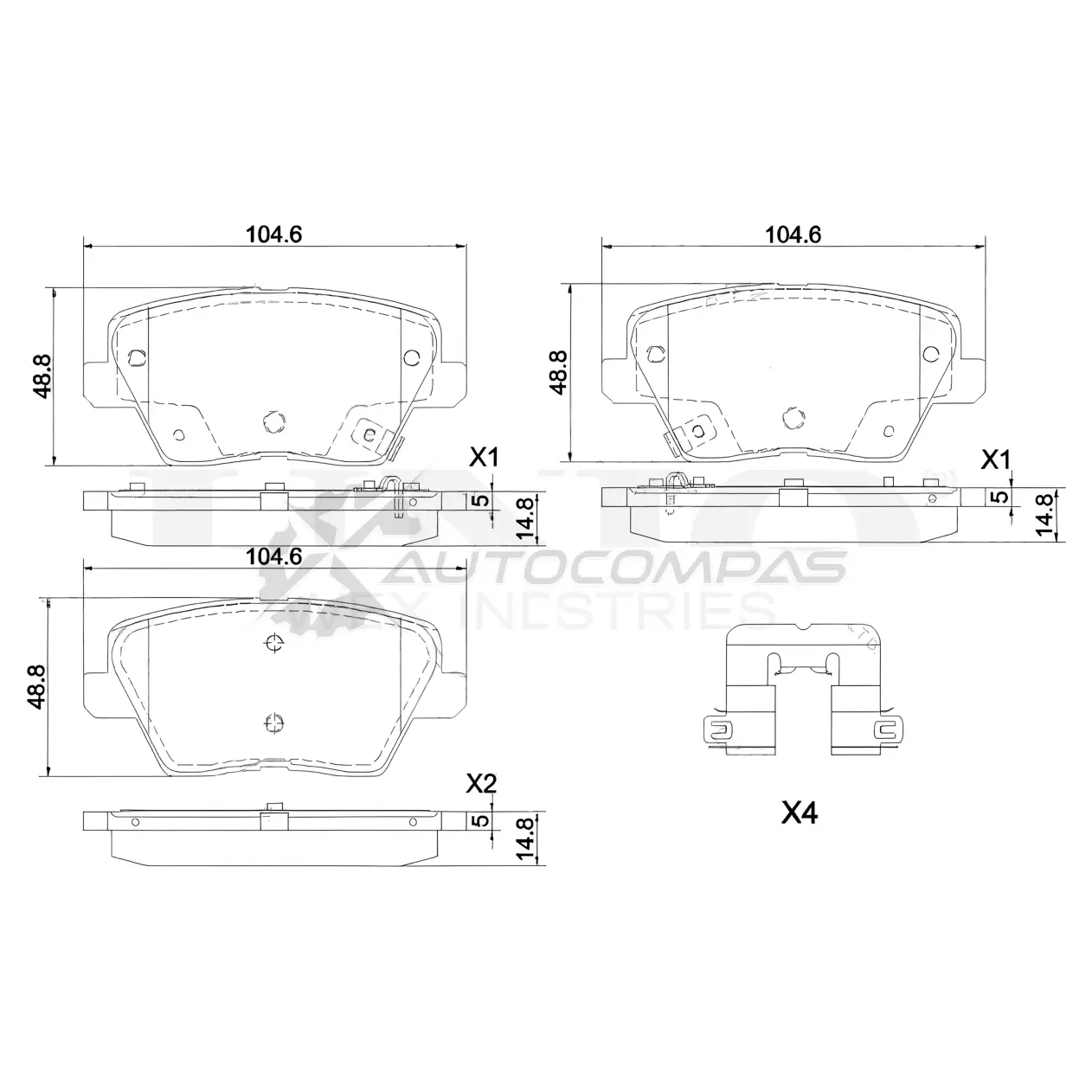 Колодки тормозные дисковые задние UNIO 1441314736 71CF C BRP-20113