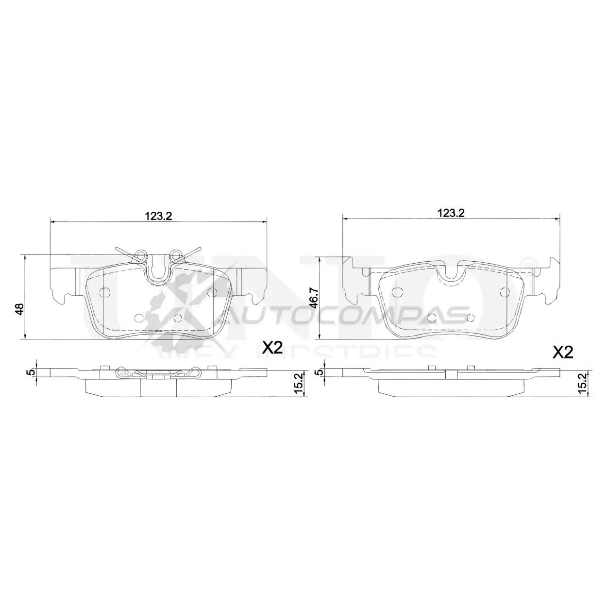 Колодки тормозные дисковые задние UNIO BRP-20226 PLA JK 1441314740
