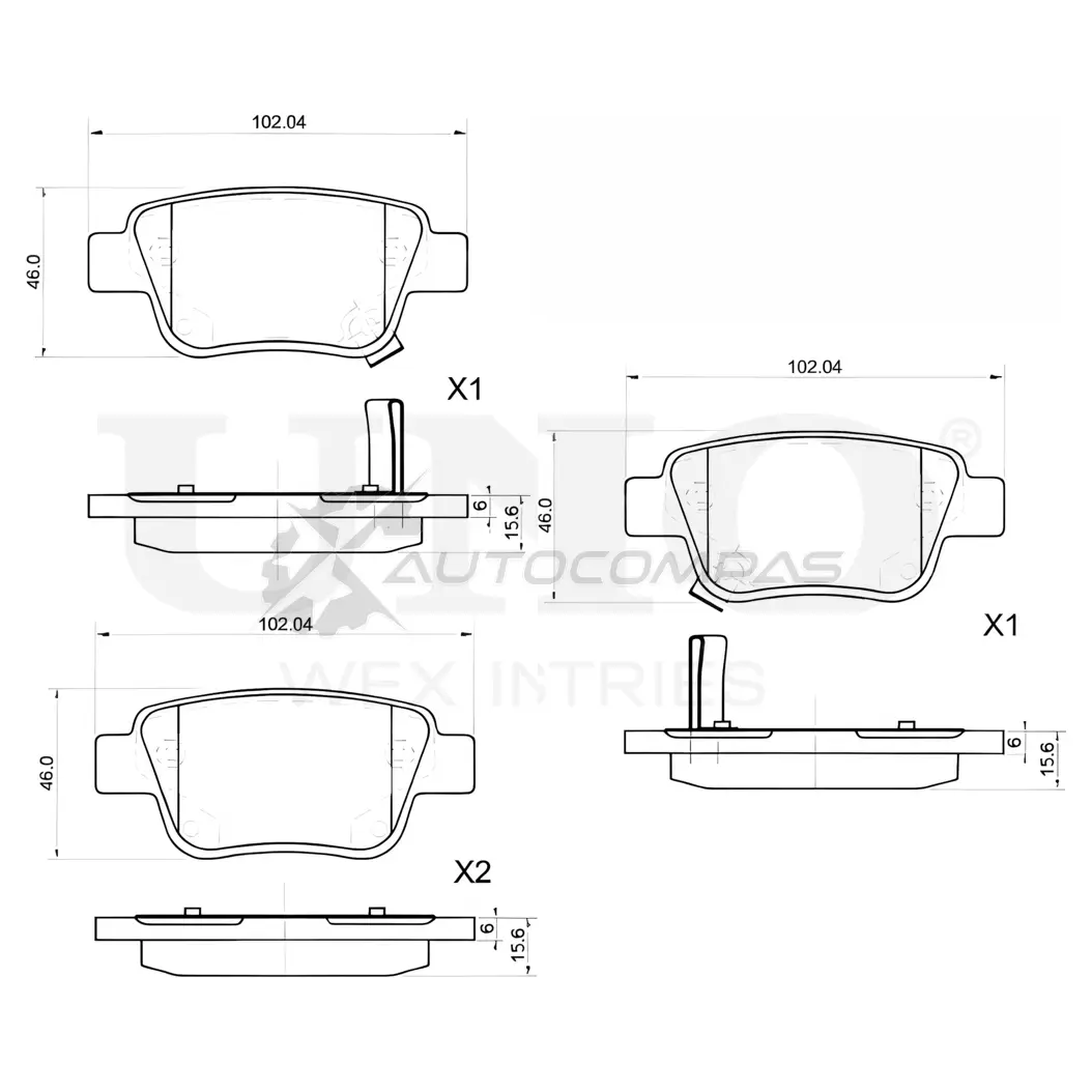 Колодки тормозные дисковые задние UNIO RJ C62 BRP-20386 1441314749
