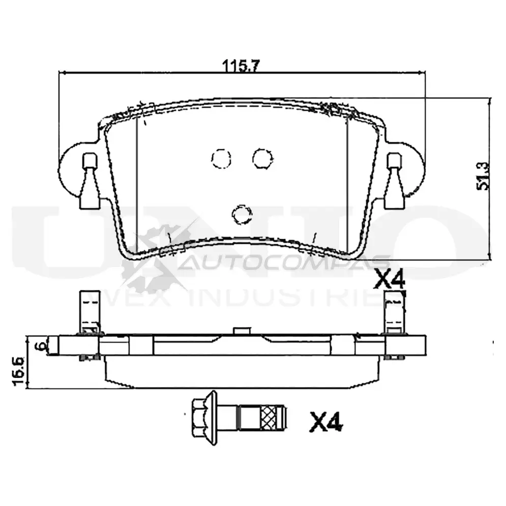 Колодки тормозные дисковые задние UNIO 1441314762 BRP-20005 GGXF E