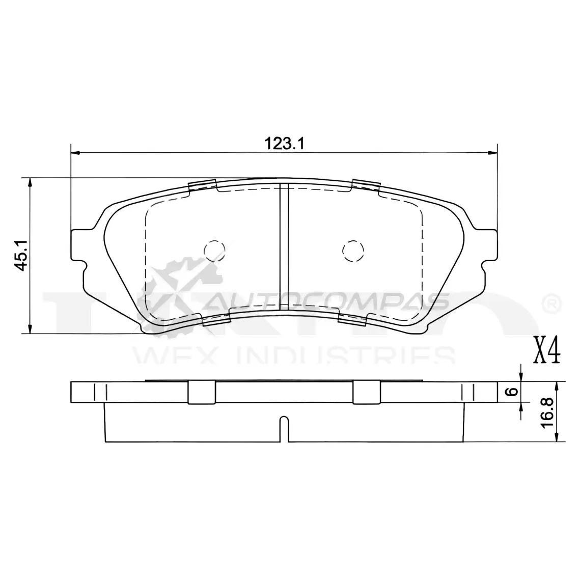 Колодки тормозные дисковые задние UNIO T M4G7 1441314773 BRP-20301