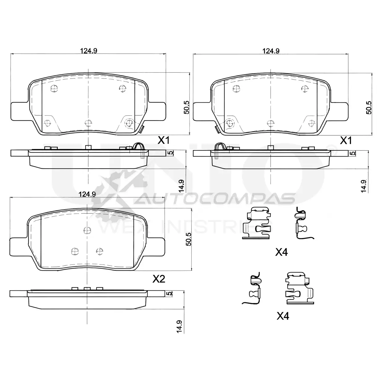 Колодки тормозные дисковые задние UNIO S07 CQYT BRP-20132 1441314776