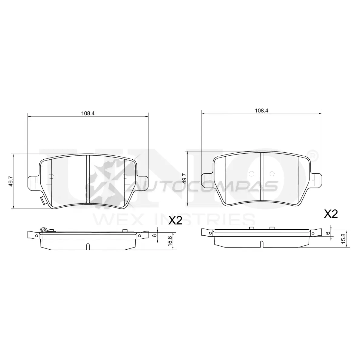 Колодки тормозные дисковые задние UNIO 1441314796 BRP-20102 OCSIO E3