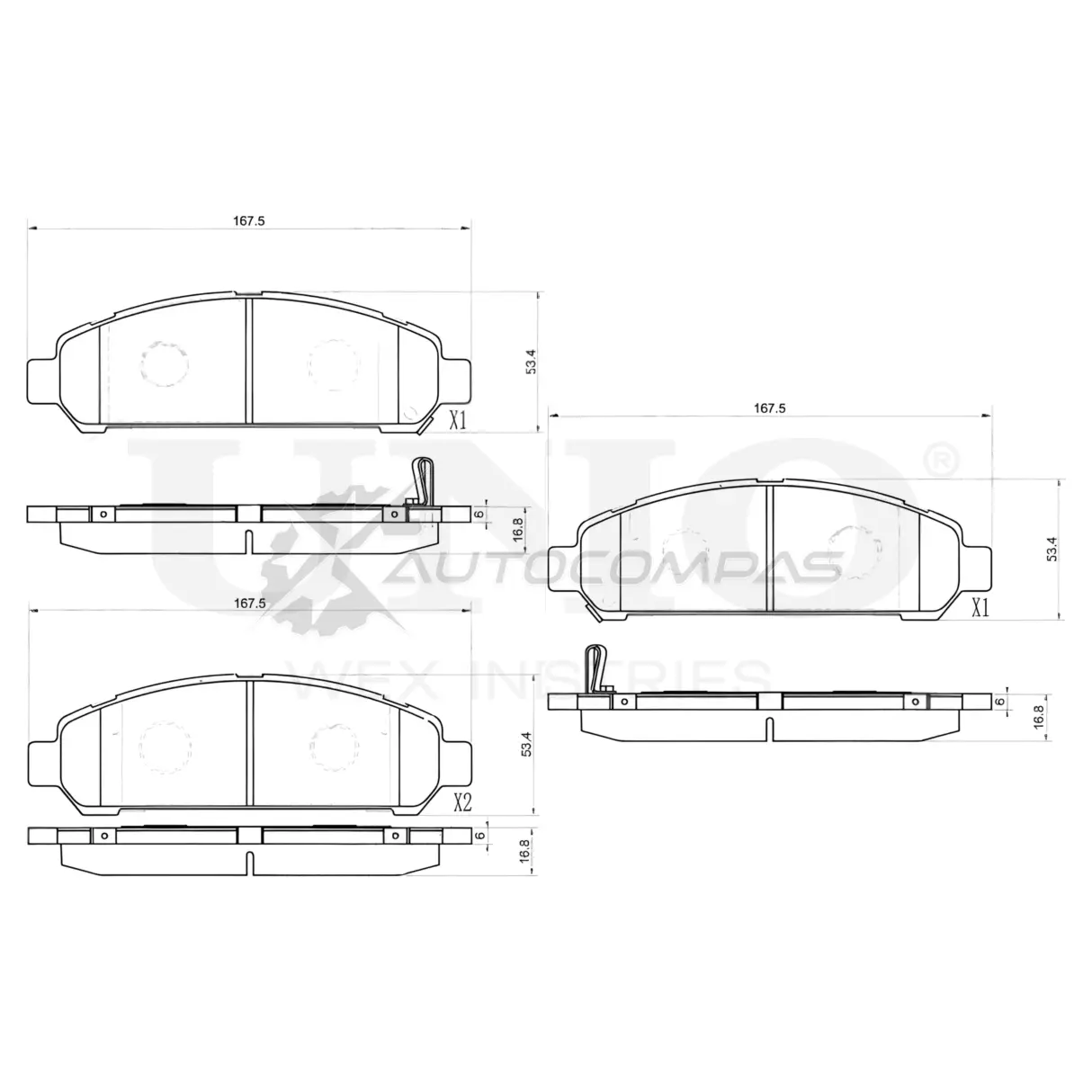 Колодки тормозные дисковые передние UNIO Z M1YEKX BRP-20307 1441314826