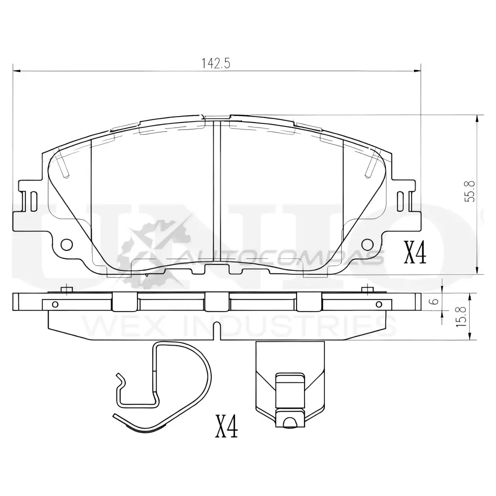 Колодки тормозные дисковые передние UNIO 1441314859 T9B TY8 BRP-20199 изображение 0