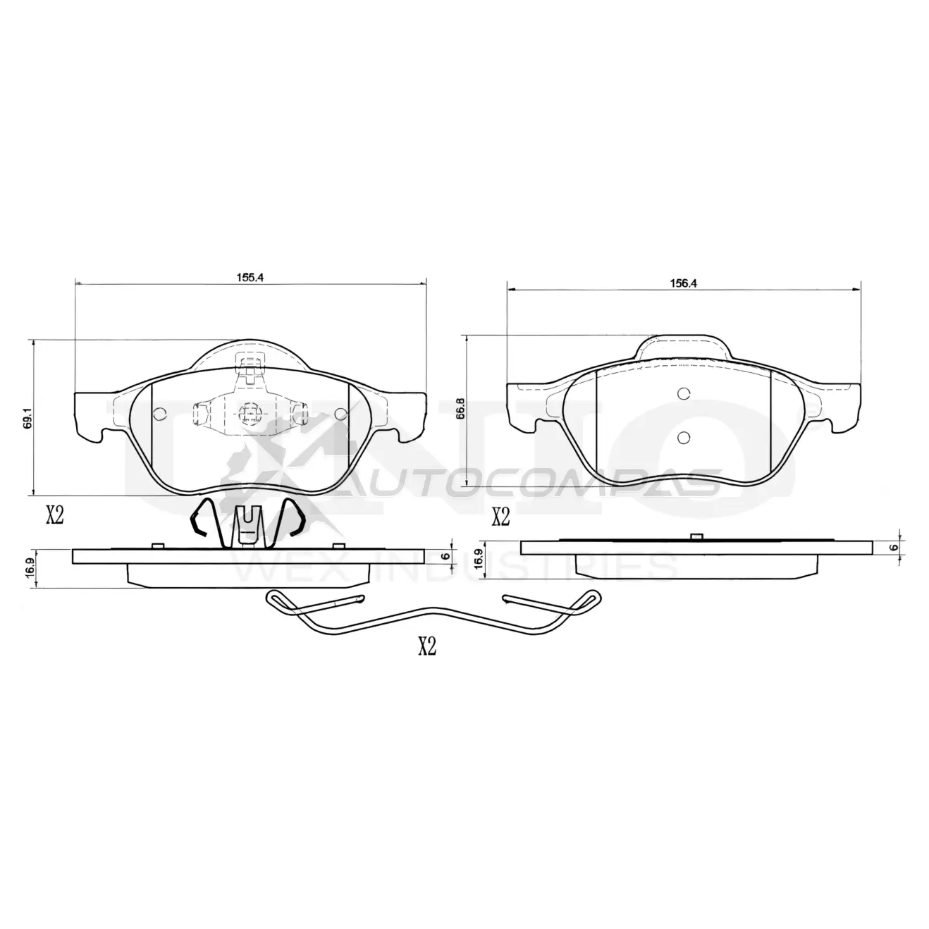 Колодки тормозные дисковые передние UNIO 7 CZIAR BRP-20365 1441314861 изображение 0