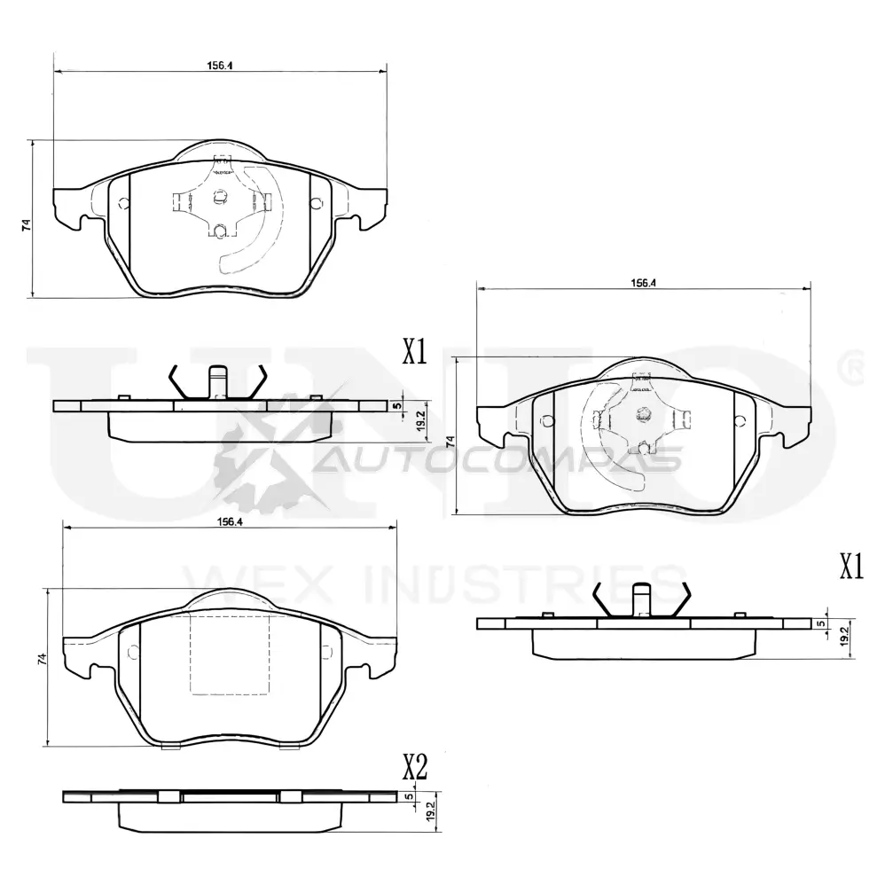 Колодки тормозные дисковые передние UNIO H6W1 48V BRP-20207 1441314874