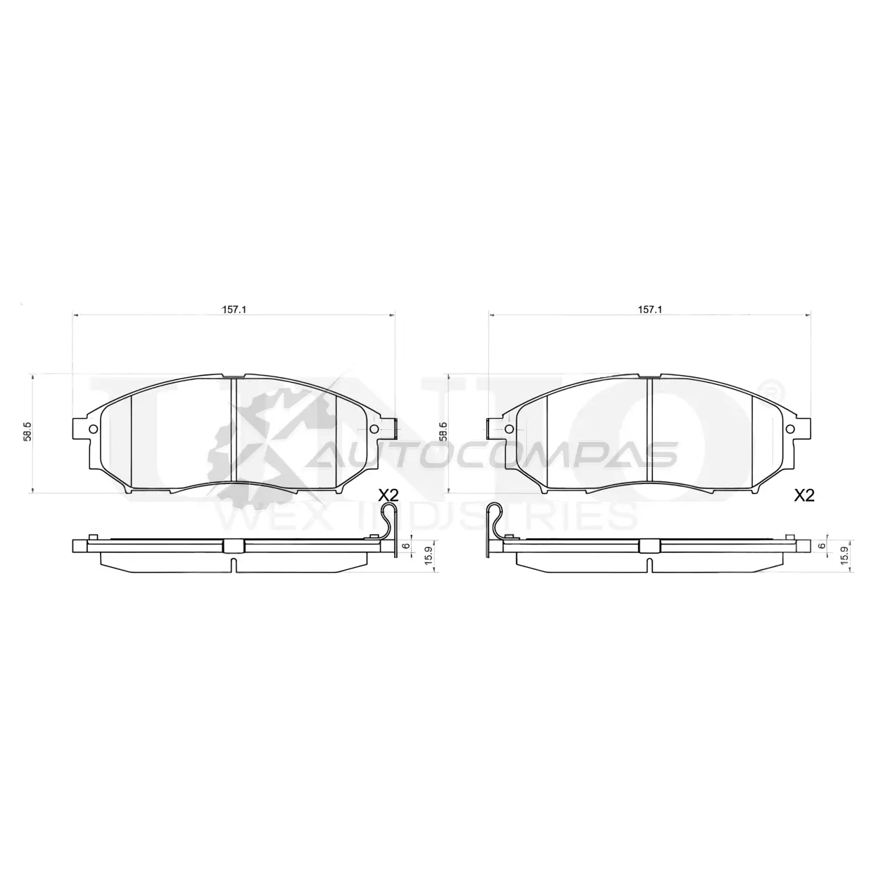 Колодки тормозные дисковые передние UNIO 1441314891 BRP-20253 2ZN JC изображение 0