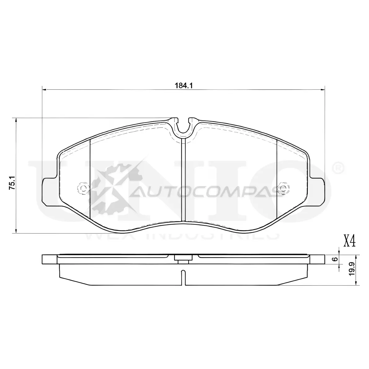 Колодки тормозные дисковые передние UNIO 1441314893 BRP-20179 3C V37