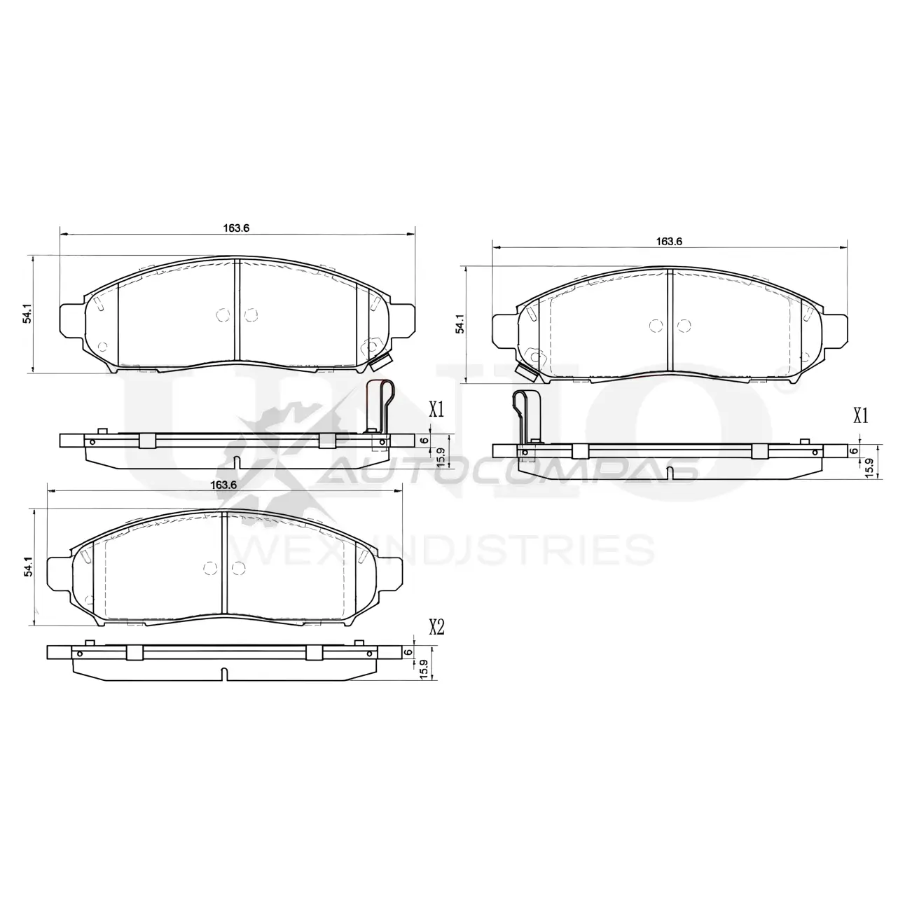 Колодки тормозные дисковые передние UNIO BRP-20107 1441314894 LR PLW изображение 0