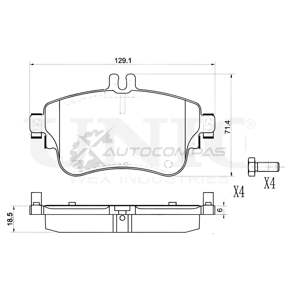 Колодки тормозные дисковые передние UNIO BRP-20306 1441314905 LIQY Q