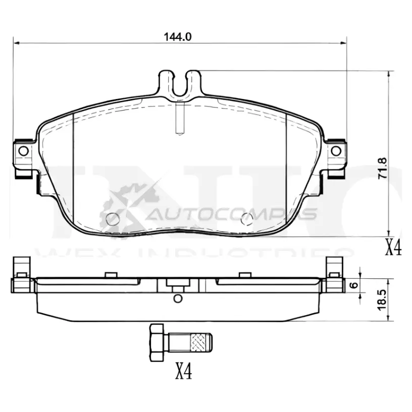 Колодки тормозные дисковые передние UNIO 1441314906 Z4KYA3 Z BRP-20442