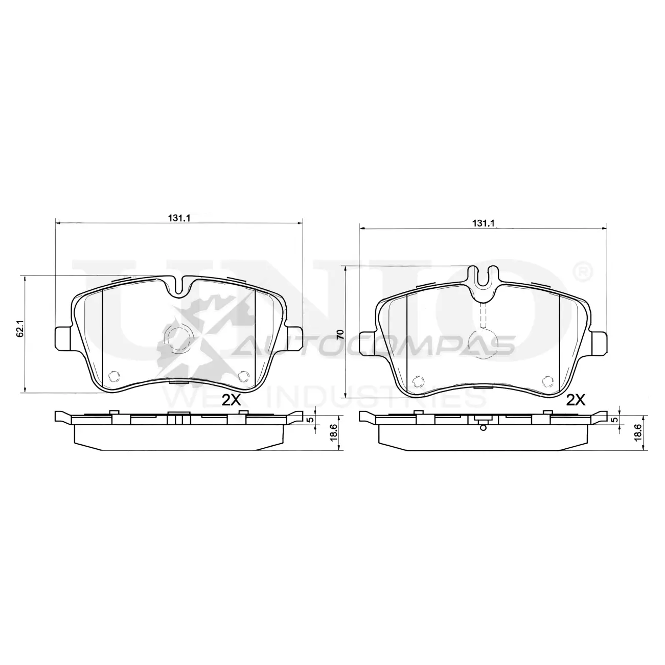 Колодки тормозные дисковые передние UNIO BRP-20024 J8 EQ1 1441314908