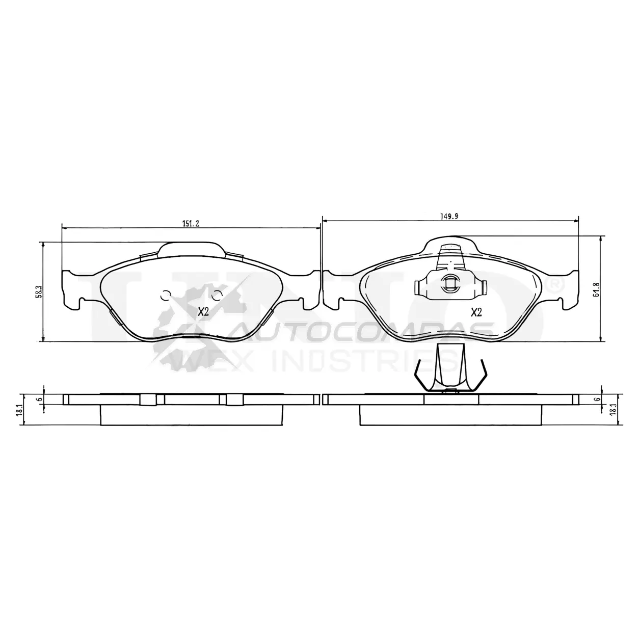 Колодки тормозные дисковые передние UNIO 1441314924 YQLK Z4 BRP-20216