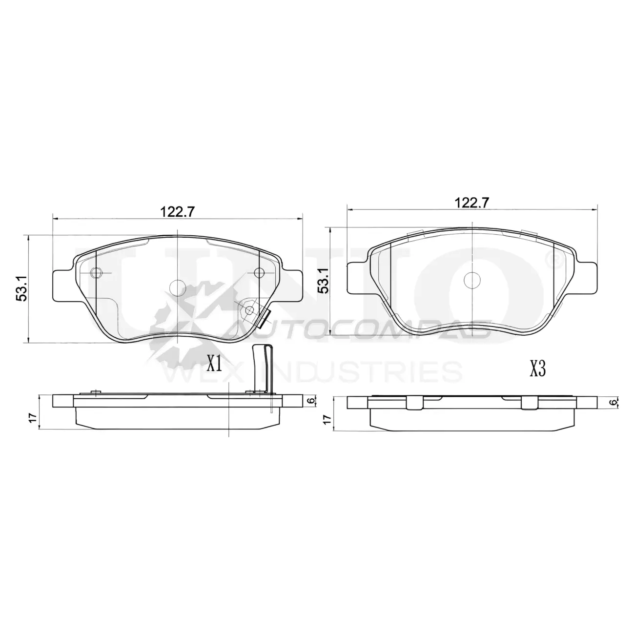 Колодки тормозные дисковые передние UNIO 60M MA 1441314946 BRP-20335
