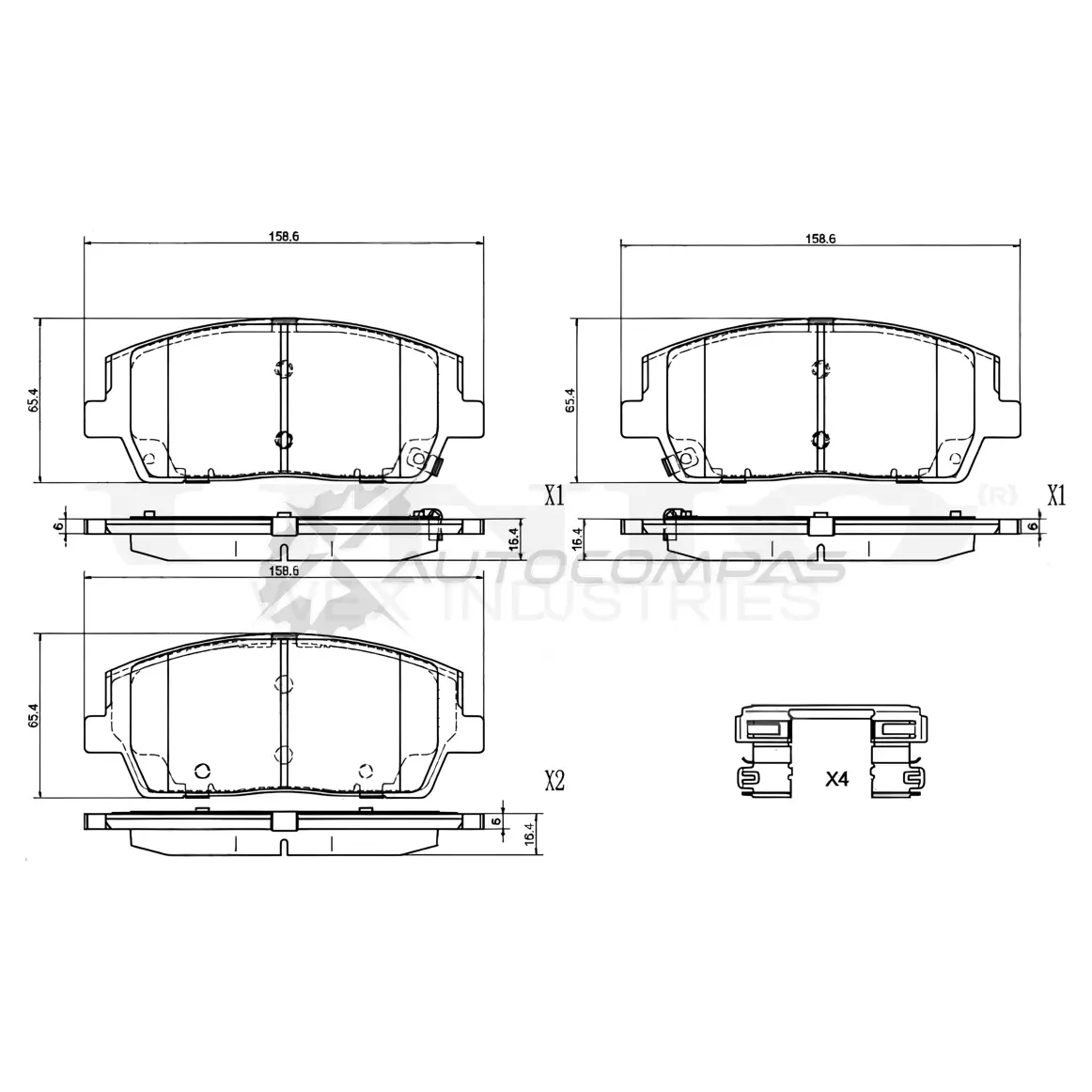 Колодки тормозные дисковые передние UNIO NN7TAC 4 1441314963 BRP-20074