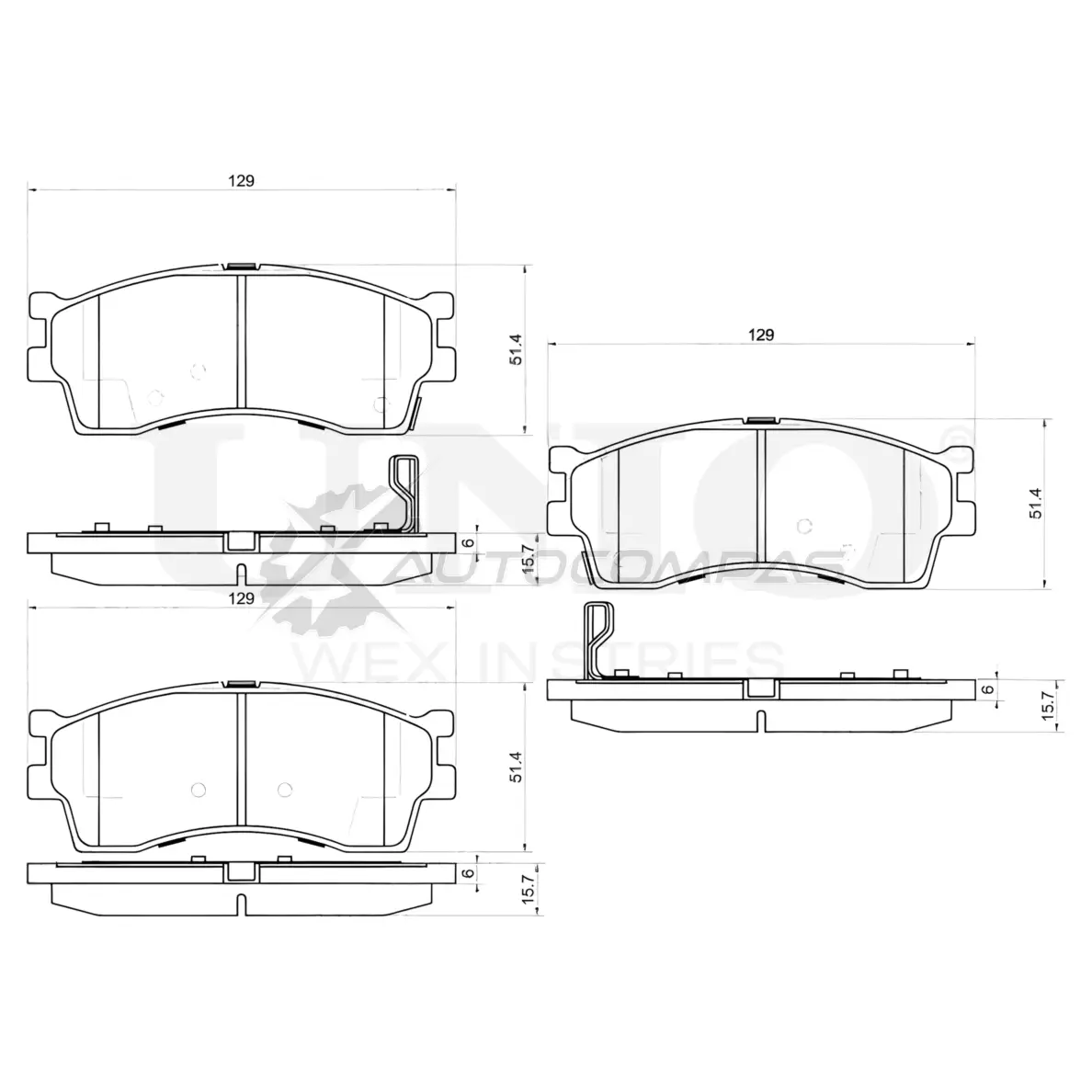 Колодки тормозные дисковые передние UNIO 05Q FQ 1441314970 BRP-20271