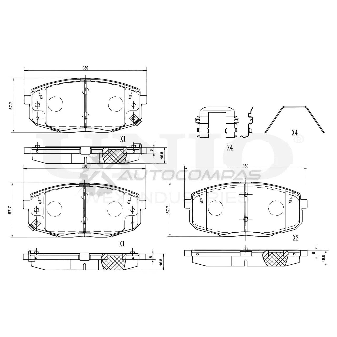 Колодки тормозные дисковые передние UNIO BRP-20031 FZ0DP E6 1441314980