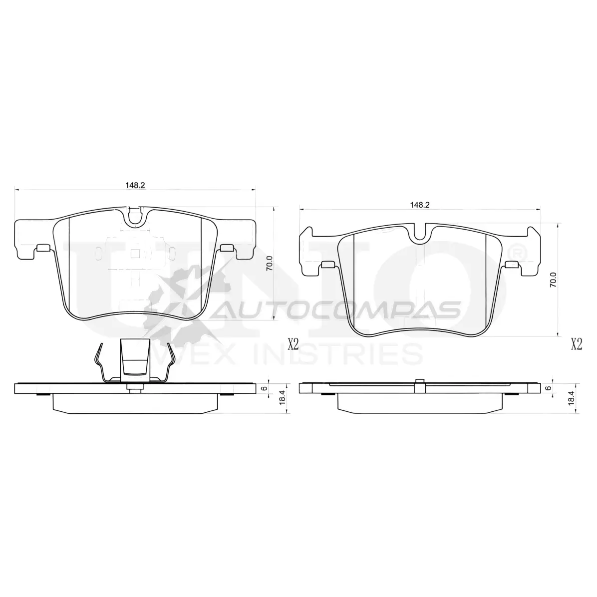 Колодки тормозные дисковые передние UNIO 1441314982 V0Y HQU BRP-20288
