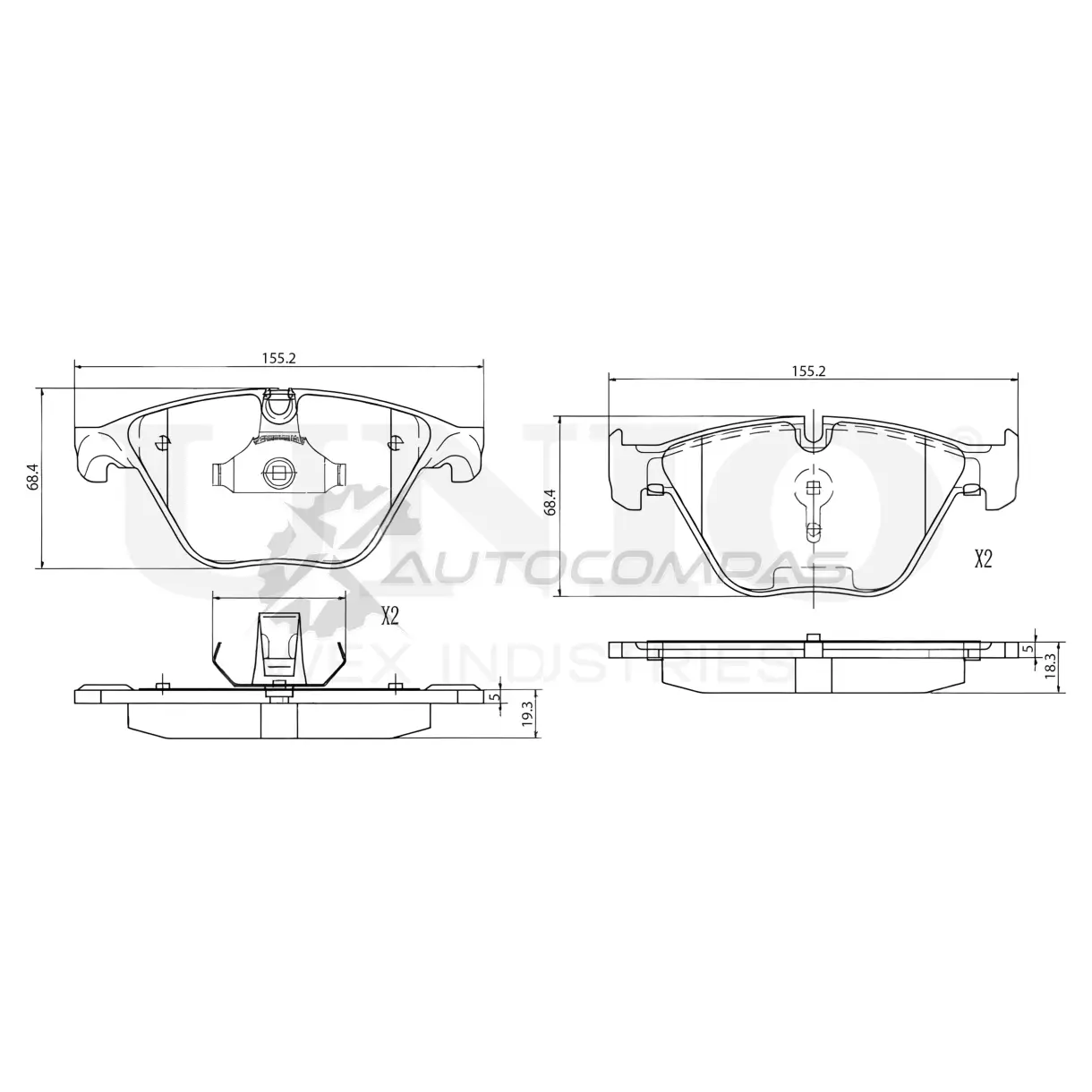Колодки тормозные дисковые передние UNIO KS HVJ BRP-20439 1441314985