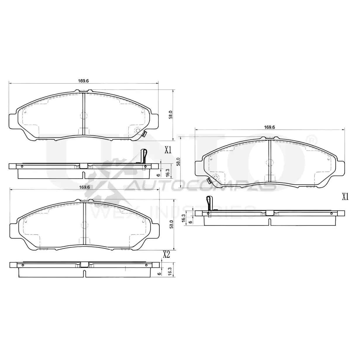 Колодки тормозные дисковые передние UNIO 0G67P 67 BRP-20289 1441315014