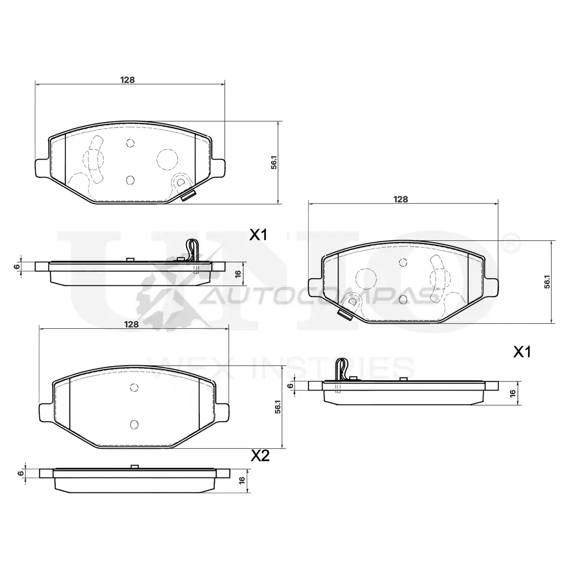 Колодки тормозные дисковые передние UNIO BRP-20095 ZHC 5WQ 1441315026