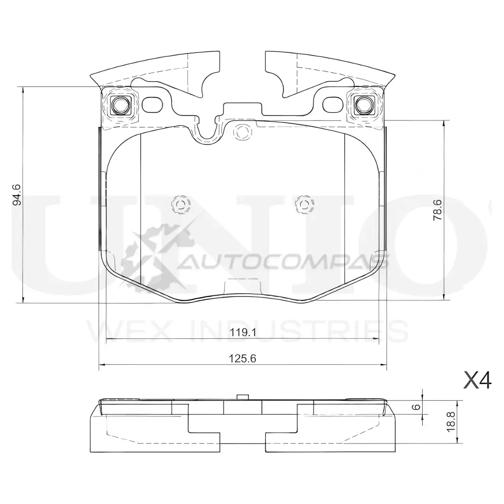 Колодки тормозные дисковые передние UNIO BRP-20200 1441315029 LBRA AJ