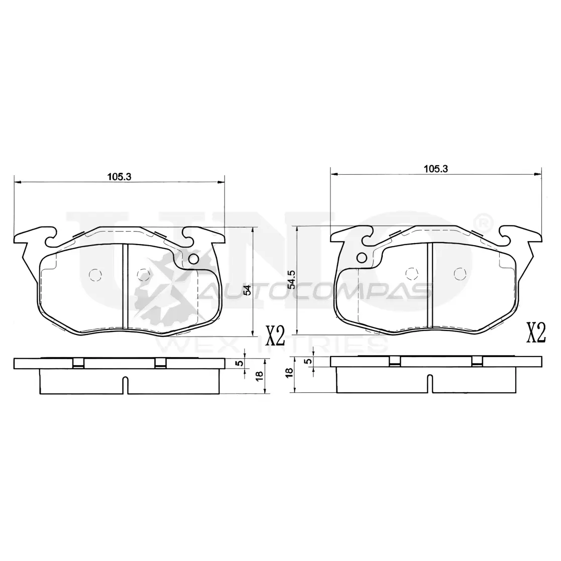 Колодки тормозные дисковые передние с датчиком UNIO BRP-20206 1 5UI7 1441315052 изображение 0