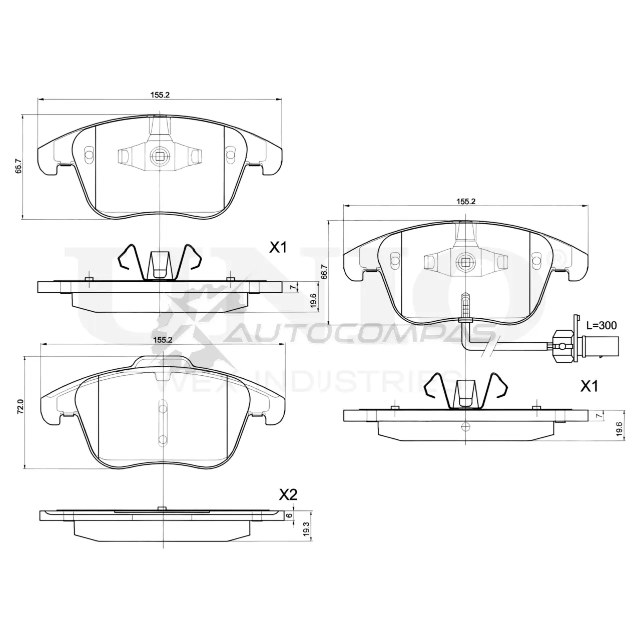 Колодки тормозные дисковые передние с датчиком UNIO BIS8K U 1441315064 BRP-20290