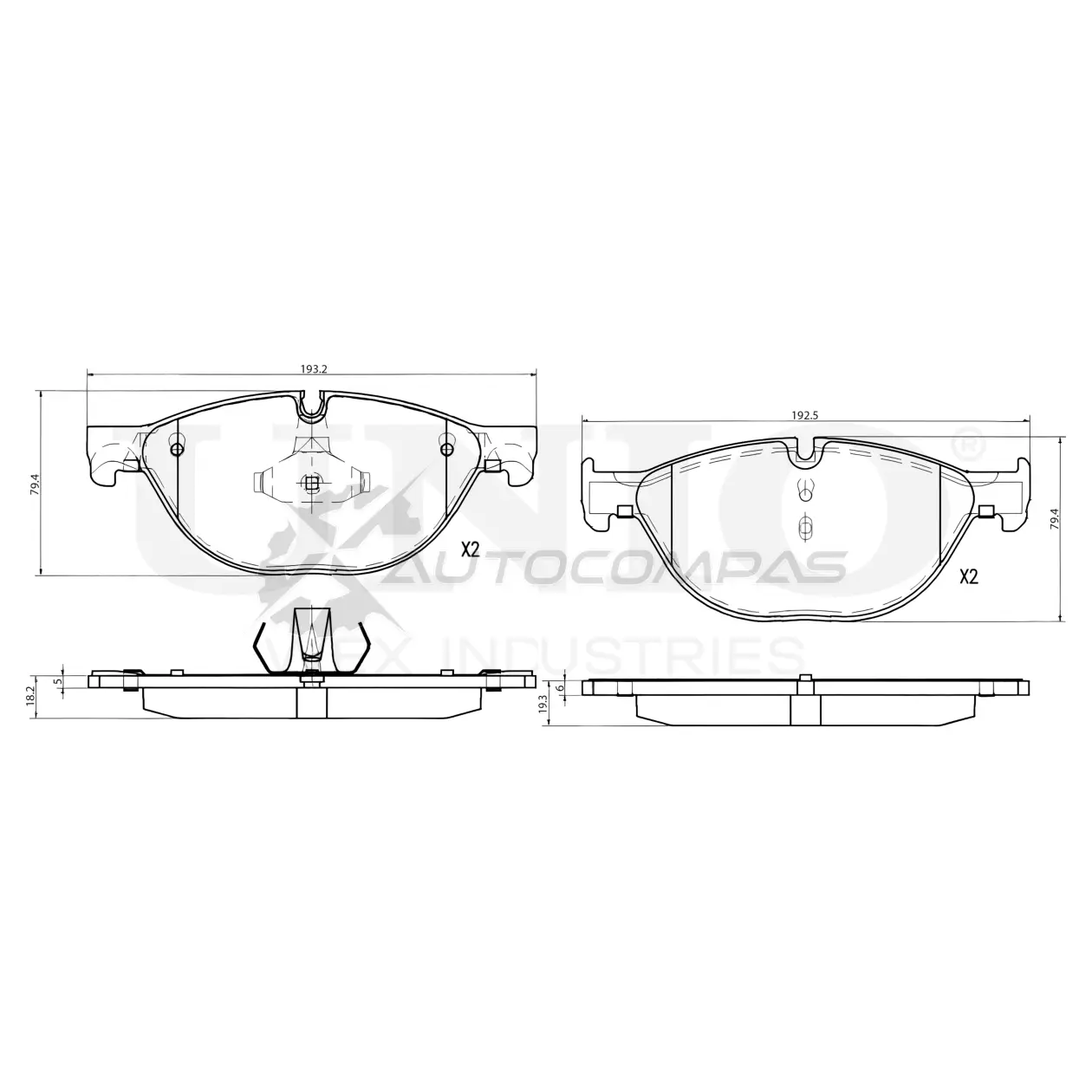 Колодки тормозные дисковые передние с датчиком UNIO BRP-20316 WS8 ZZ 1441315072