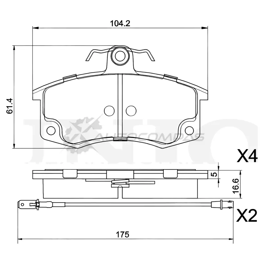 Колодки тормозные дисковые передние с датчиком UNIO M4 IENZ 1441315077 BRP-20276