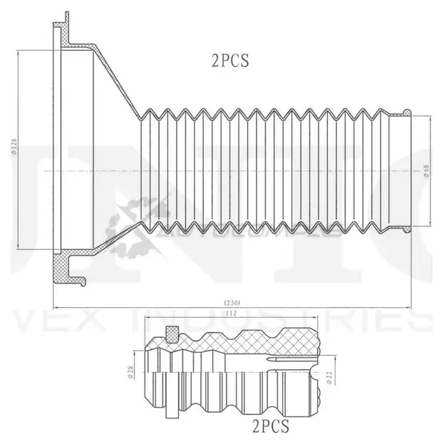 Комплект пыльник и отбойник (2 шт.) UNIO GH 9YLY 1441315108 DUC-50095
