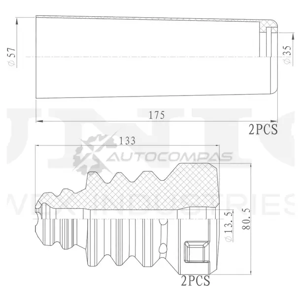 Комплект пыльник и отбойник (2 шт.) UNIO FCF1 0 DUC-50031 1441315116
