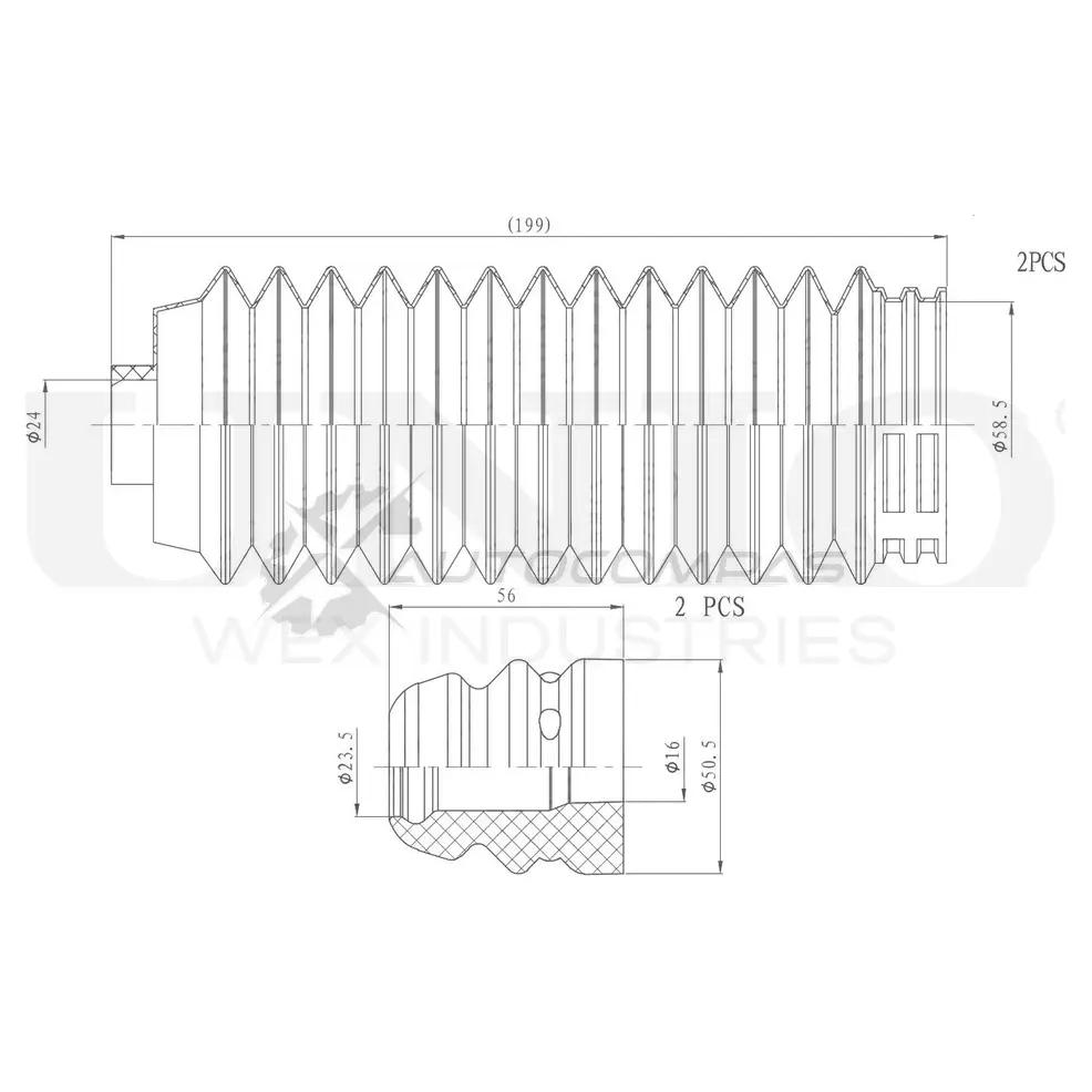 Комплект пыльник и отбойник (2 шт.) UNIO DUC-50047 NNH2 R5 1441315133