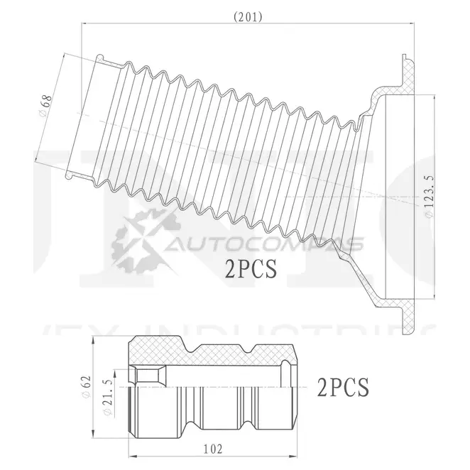 Комплект пыльник и отбойник (2 шт.) UNIO 1441315142 DUC-50027 8Q54UV Z