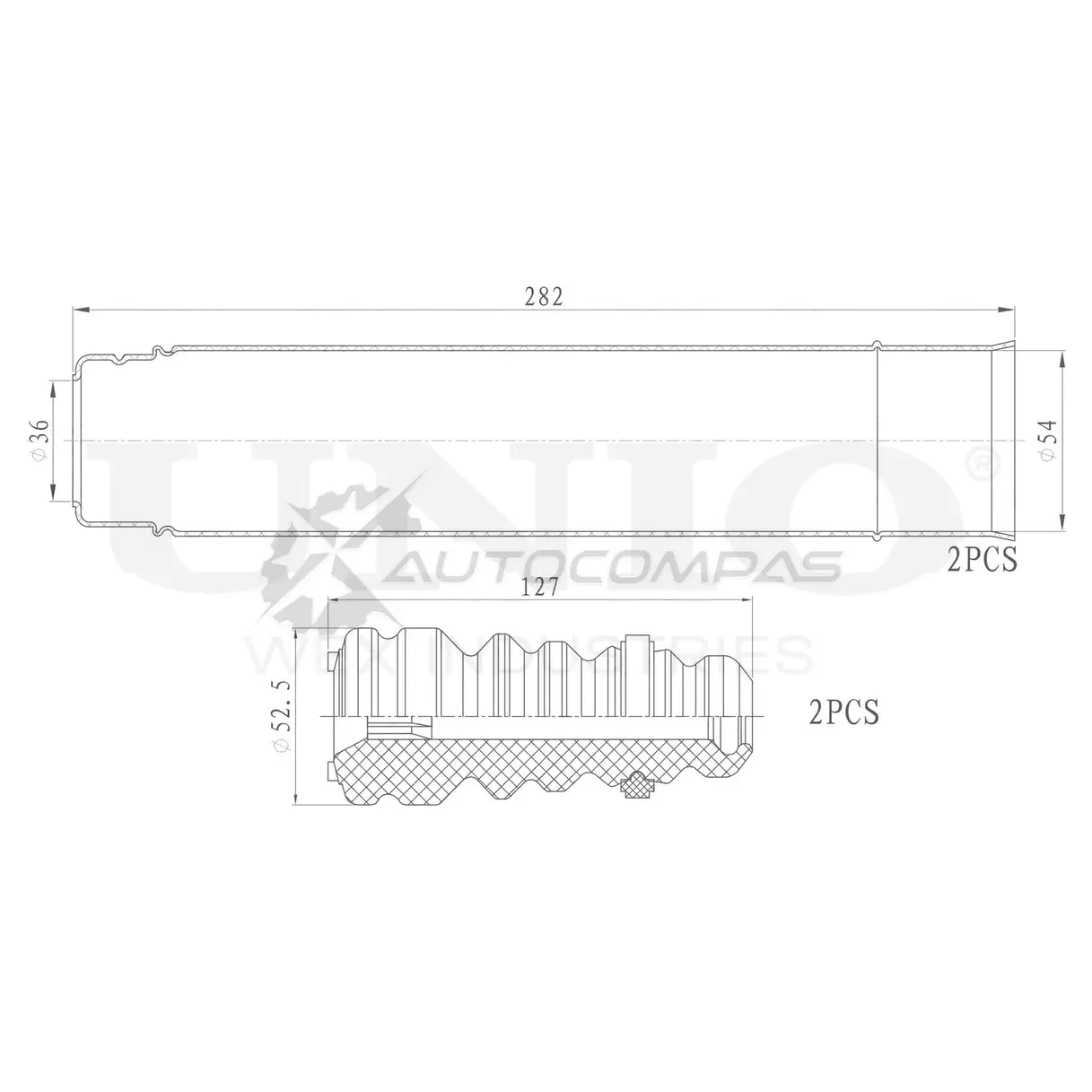 Комплект пыльник и отбойник (2 шт.) UNIO 6J8 JD8Z 1441315145 DUC-50067